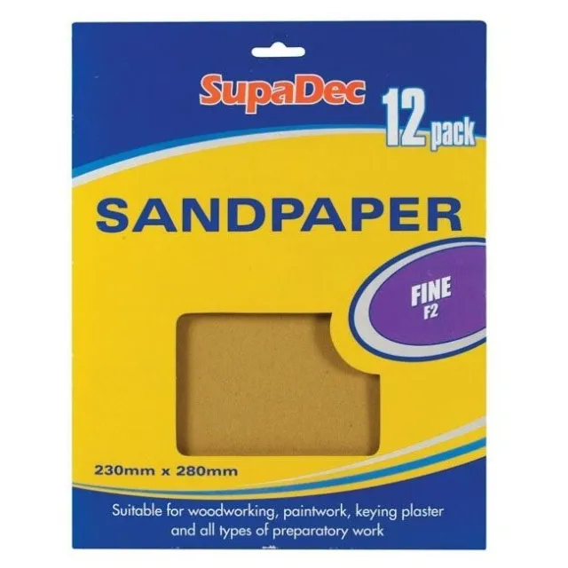 SupaDec General Purpose Sandpaper - Fine (Pack Of 12) (ST5407)