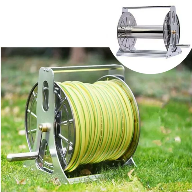 Metal Hose Reel Garden Water Pipe Storage Rack 1/2'' X 60M Swivel Fire Fighting