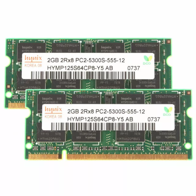 Hynix Chips 4GB 2X 2GB 2G PC2-5300S DDR2 667Mhz 200PIN SODIMM Laptop Memory RAM