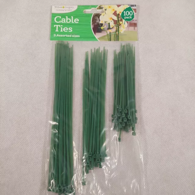 Green Cable Ties 3 Assorted Sizes Plant Twist Ties Gardening Floral Pack of 100