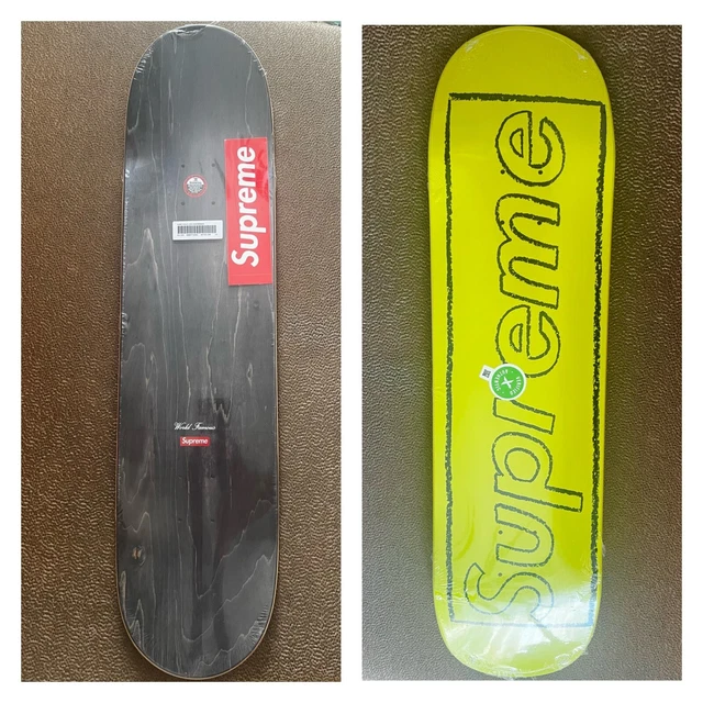 New! SUPREME KAWS Chalk Logo Skateboard Deck Bright YELLOW SS21