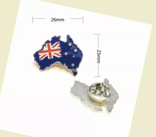 AU Australian Flag on Map Enamel Lapel Pin Badge / Flat Hat Pin / Brooch