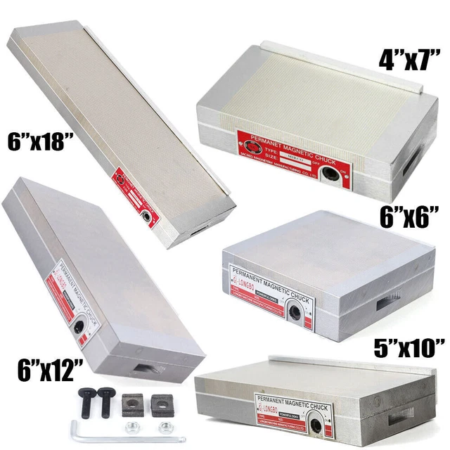 4X7 5X10 6X12....6X18 Permanent Magnetic Chuck Fine Pole Magnetic Chuck 1pcs TOP