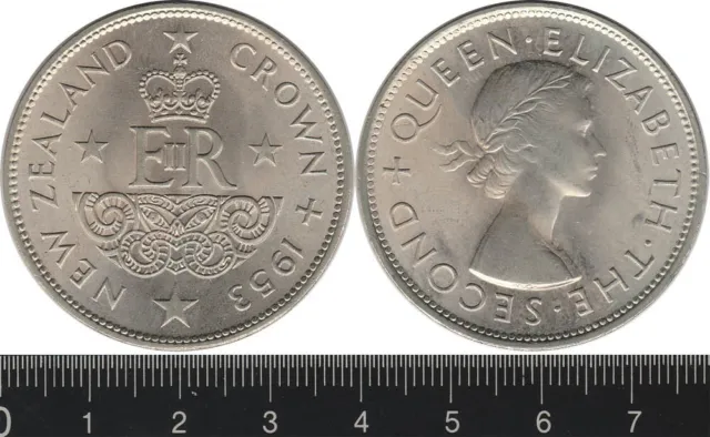 New Zealand: 1953 Crown QEII Coronation Five Shillings 5/- UNC
