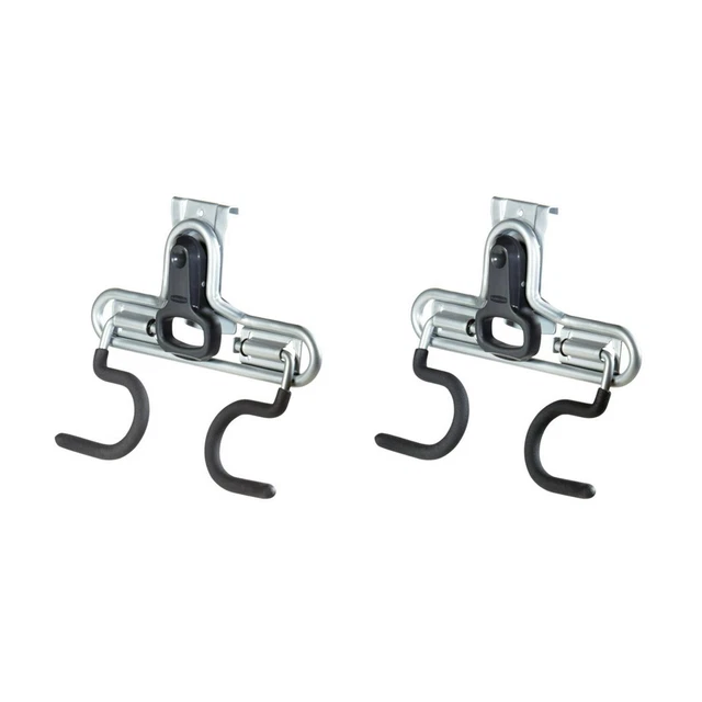Rubbermaid Fast Track Garage Storage Wall Mounted 2-Handle Hook, 2 Piece