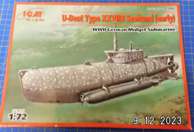 1:72 ICM  S.006  U-Boot Type XXVIIB Seehund (early) WWII German Midget Submarine