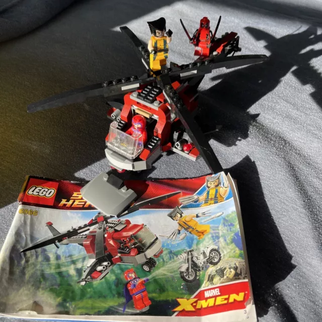 RARE Retired LEGO Super Heroes Wolverine's Chopper Showdown 6866 Deadpool Comic