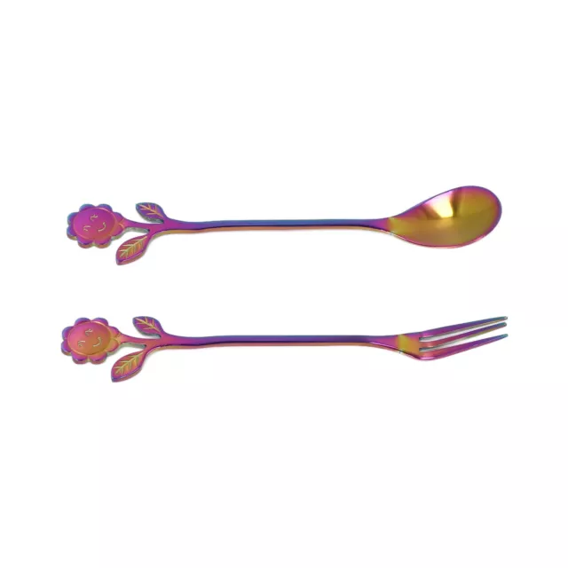 ✿(Colorful)Spoon Fork Set One Piece Molding Mirror Polishing Elegant Style