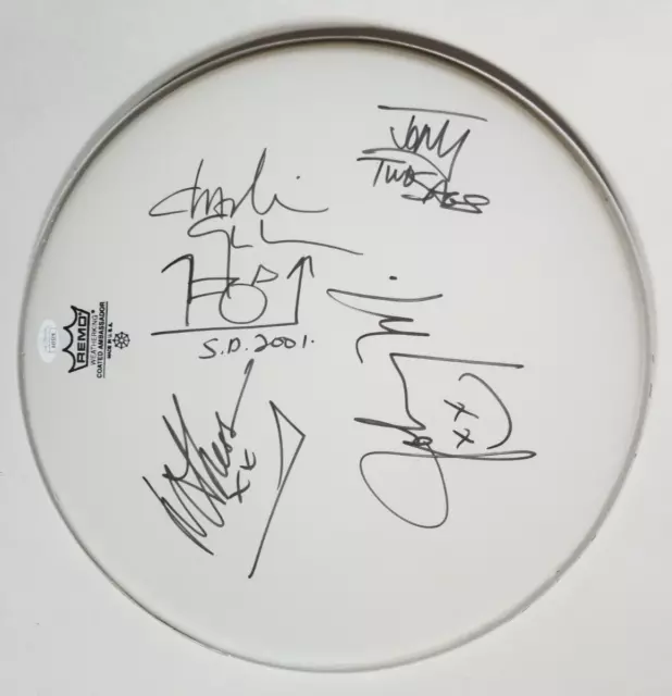 Social Distortion REAL hand SIGNED 14" Drumhead JSA COA Autographed Mike Ness +