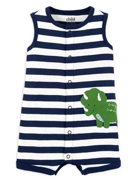 Carter's 0/3 MTHS Infant Boys Size One Piece Romper Summer Outfit Dinosaurs New