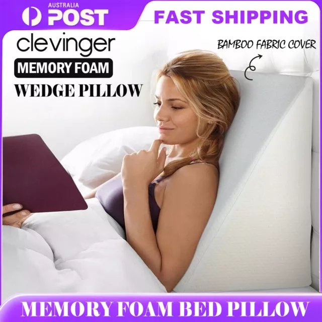 Memory Foam Pillow Bed Wedge Soft Bamboo Cushion Neck Back Bed Sleeping Support