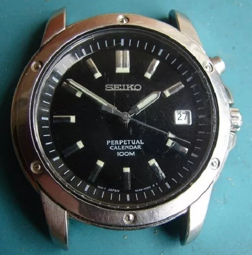 SEIKO 6A32-00B0 CALENDRIER PERPÉTUEL 100m CADRAN NOIR NON FONCTIONNEL 4  RÉPARATIONS / PIÈCES EUR 41,32 - PicClick FR