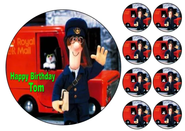 personalised Edible Decor Icing Sheet any name/age postman pat cake topper