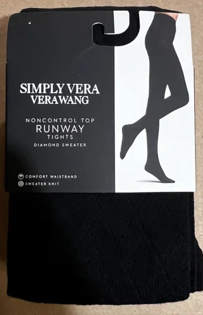 Simply Vera Wang (size 4) Non Control Top Runway Tights Black Diamond Sweater