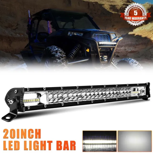 20" Dual Row Spot Flood Combo LED Light Bar DOT Approved Offroad Truck ATV SUV