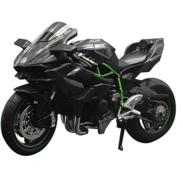 KAWASAKI H2R Ninja 1/12 moto jouet modèle en métal moulé sous pression 1:12 Super Sport course son et lumière Collection cadeau pour garçon enfant  26