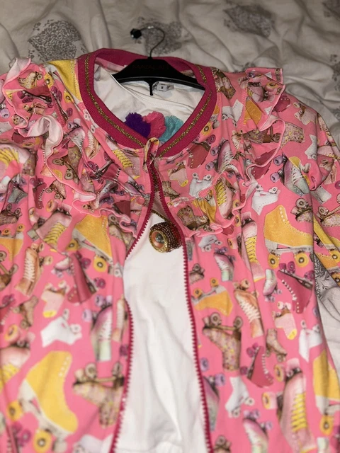 girls carnival 3 peice happy calegi outfit set age 12 roses jacket top and pants