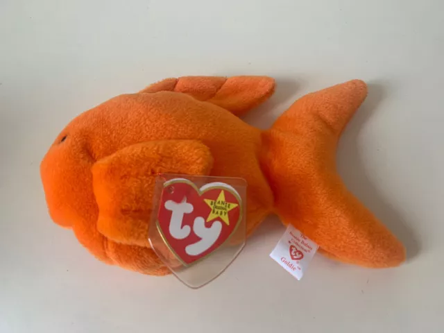 Ty Beanie Baby - Goldie The Goldfish Pvc Pellets-Indonesia