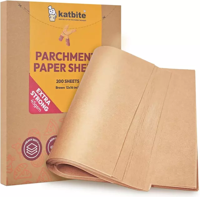 200Pcs 12X16 in Unbleached Parchment Paper for Baking, Precut Parchment Paper Sh