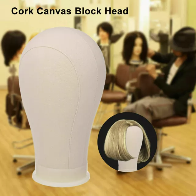 22" Canvas Mannequin Block Head For Wig Making Display Styling with Table Clamp