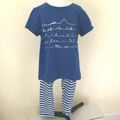 NEW GYMBOREE GIRLS Striped BLUE MAKE A DIFFERENCE TOP OUTFIT SIZE 5/6