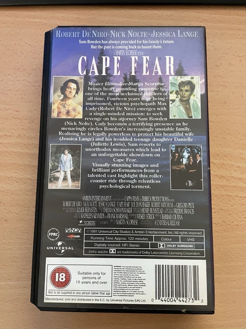 CAPE FEAR VHS Video Tape - Tested - Robert De Niro £5.00 - PicClick UK