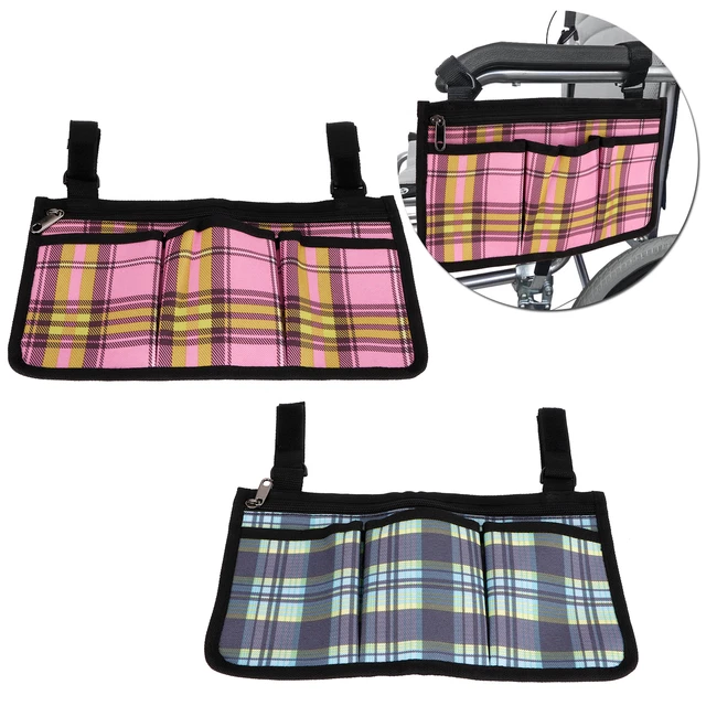 Bolsa organizadora colgante para silla de ruedas multibolsillo bolsa para billetera AA