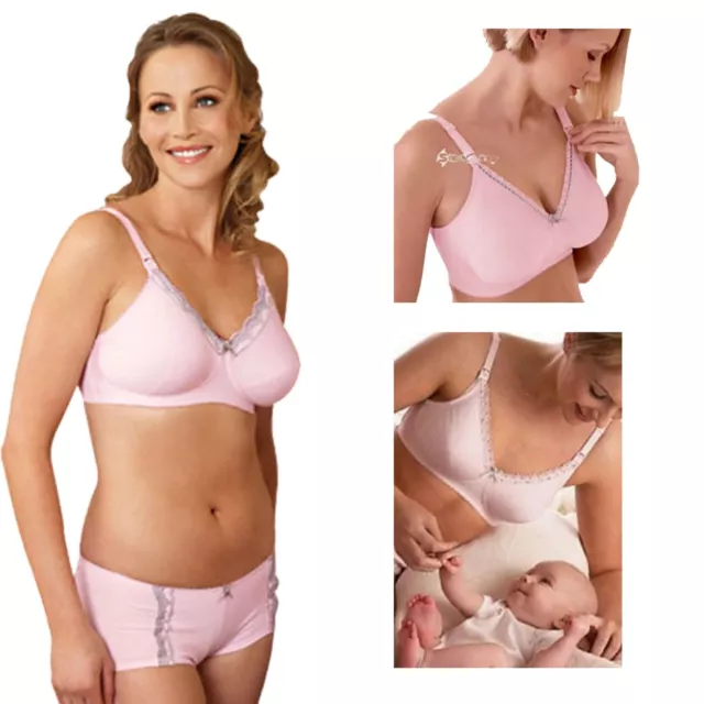 2 x Royce Sophie X-STATIC Nursing Maternity Pink Bra 32B-40J/Shorts Sizes S-XL