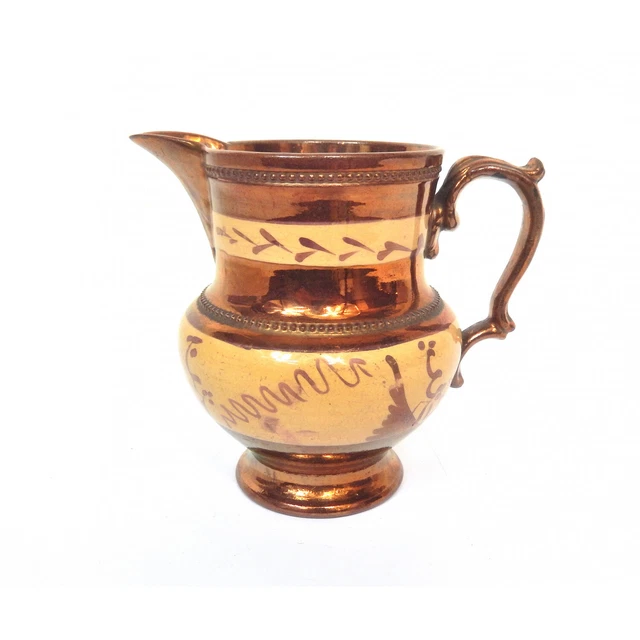 Pichet En Faïence De Jersey Hauteur 12,3Cm Decor Feuilles