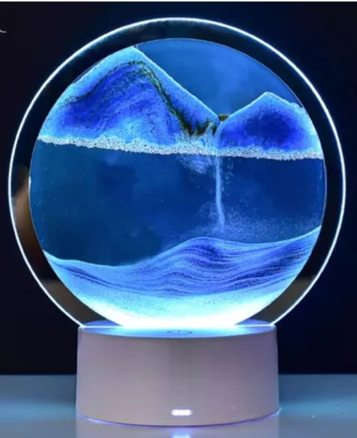 Creativa moderna lámpara de mesa de arena motriz 3D decoración del hogar sala de estar mesita de noche redonda