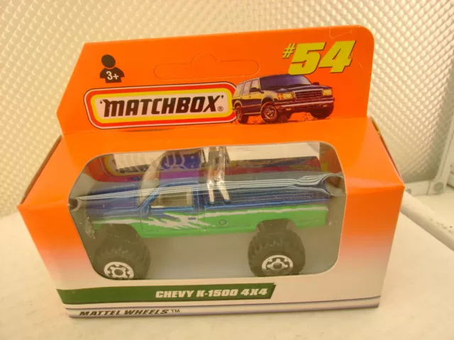 1997 MATCHBOX SUPERFAST Monster Truck #54 Chevy K-1500 Pick-Up 4X4 Nuevo en Caja