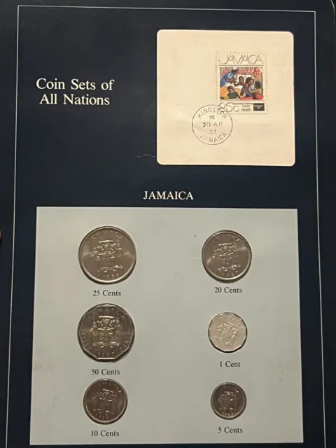 Coin Sets of All Nations Jamaica 1983 - 1986 UNC  Pelican stamp 25 Cents 1985