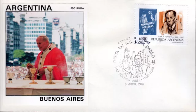 689-  Fdc Vatican Visite Pape Jean Paul Ii  En  Argentine