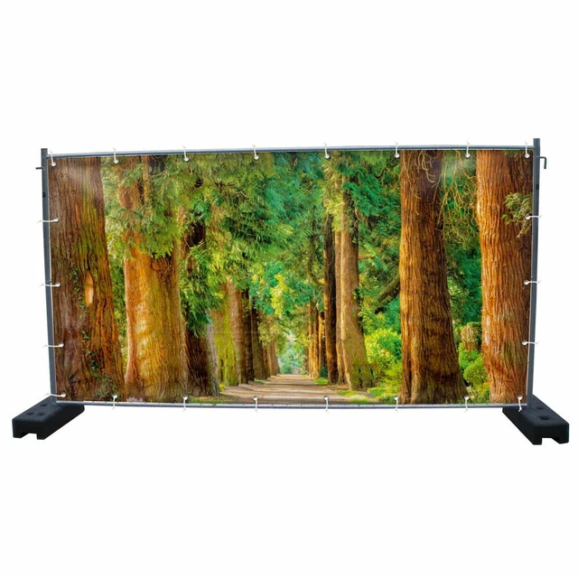 340 x 173 cm | Wald Bauzaunbanner, Garten, Sichtschutz (1872)