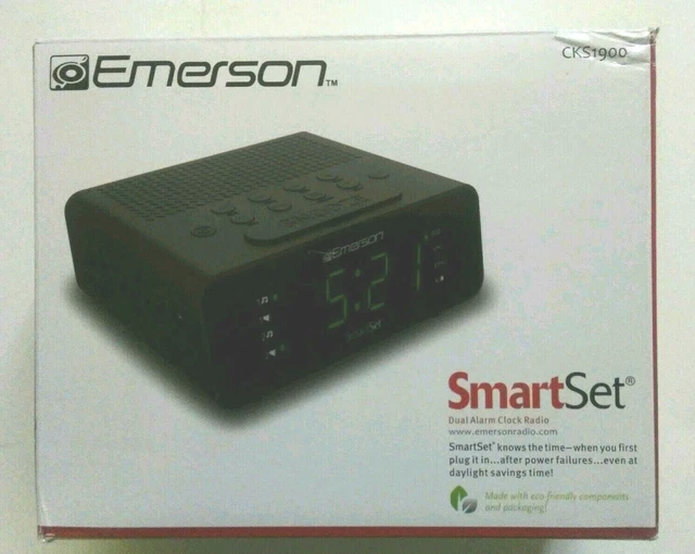 Emerson CKS1800 SmartSet Alarm Clock Radio With AM/FM Radio, Dimmer, Sleep...: S