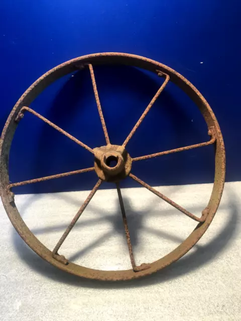 Solid Metal Antique Wagon/Wheelbarrow/Cart Wheel 8 Spoke Hub - 151/2"