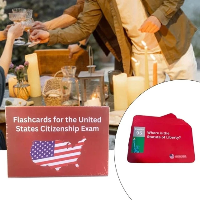 100 FLASH CARDS US Citizenship Flash Cards Civics English Study $23 94