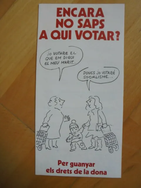 Folleto Propaganda Politica PSC Encara no saps a qui Votar?.1976