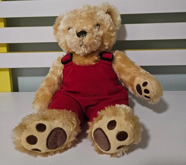 MYER TEDDY BEAR Bailey 2008 Red Overalls 30Cm Christmas Teddy Bear