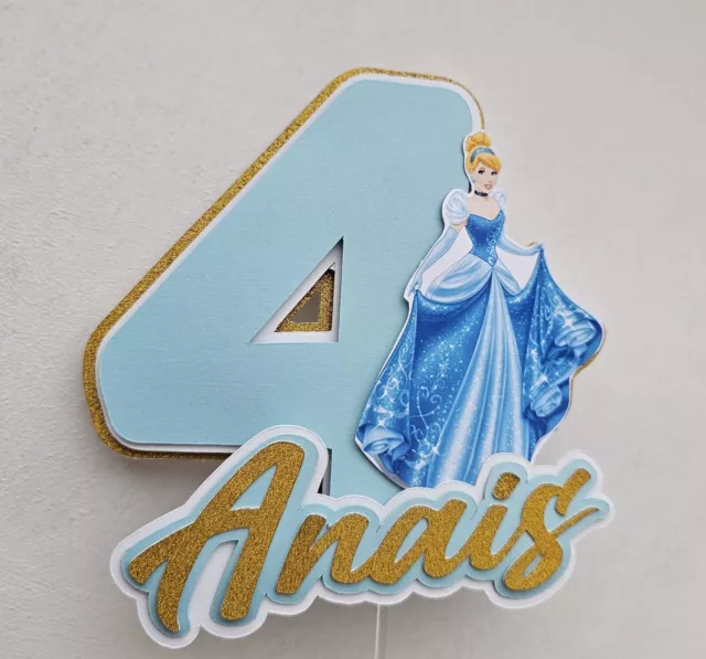 Personalisierte CakeTopper  Princess Bi Kuchendeko Tortenfigur  Name Cinderella 3