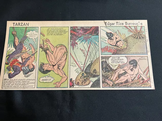 #22a TARZAN by Russ Manning Lot of 7 Sunday Third Page Comic Strips 1972 ERB