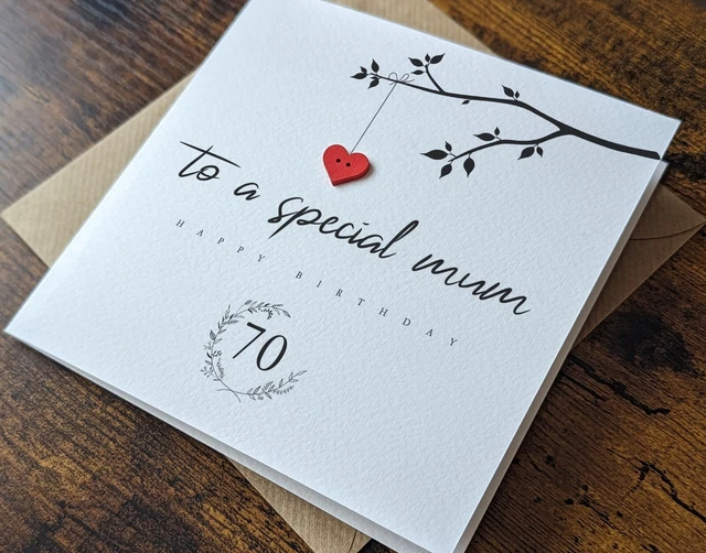 MUM 70TH BIRTHDAY Card, Personalised Card for Special Mother, 70th ...