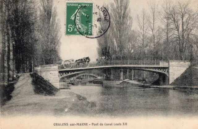*7141 cpa 51 Chalons sur Marne - Louis XII Canal Bridge