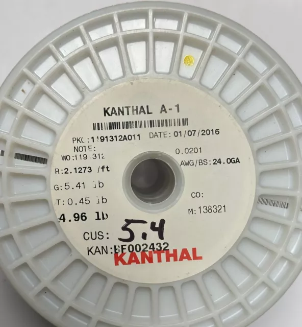 Kanthal A-1 Wire 0.0201 inch 24G 24 AWG Gauge 4.96LB about 1250 ft spool