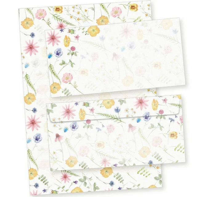 Briefpapier Block Set liniert Bianca 40-tlg. Schreibblock A4 mit Umschlag
