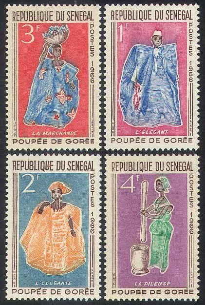 Senegal 1966 Goree Puppets/Theatre/Drama/Plays/Entertainment 4v set (n36563)