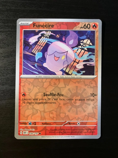 CARTE POKÉMON REVERSE Funécire 036/197 OBF Flammes Obsidiennes FR NEUF ...