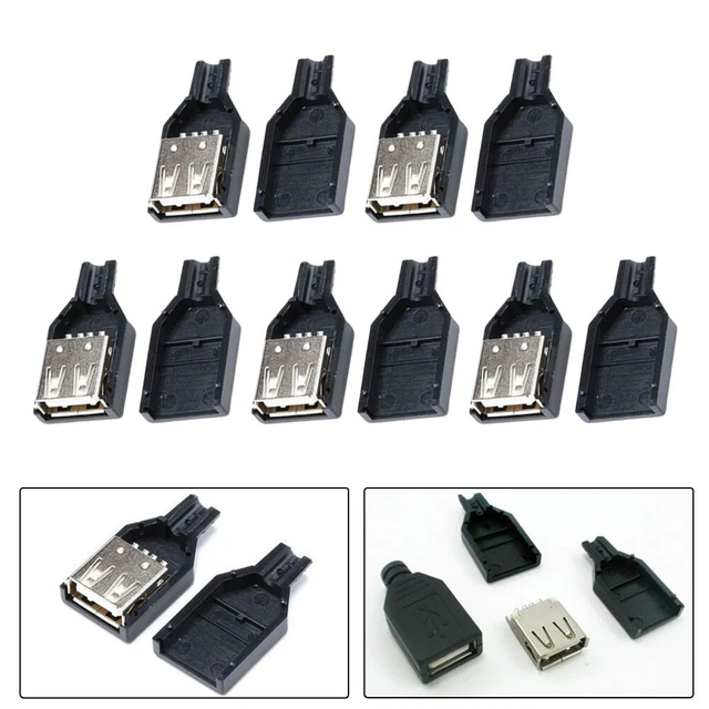 Erweitertes Paket von USB A Buchsen kompatibel mit USB 2 0 5er Pack