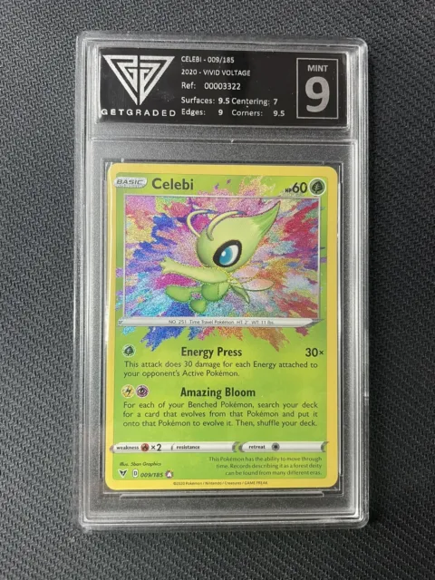 Celebi Amazing Rare Pokemon Card Vivid voltage 009/185 - Get graded 9 Mint Slab