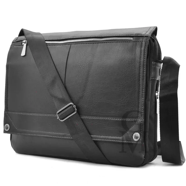 Bolso Bandolera Nylon Piel Hombre Cartera Notebook PC Casual Grande de Trabajo